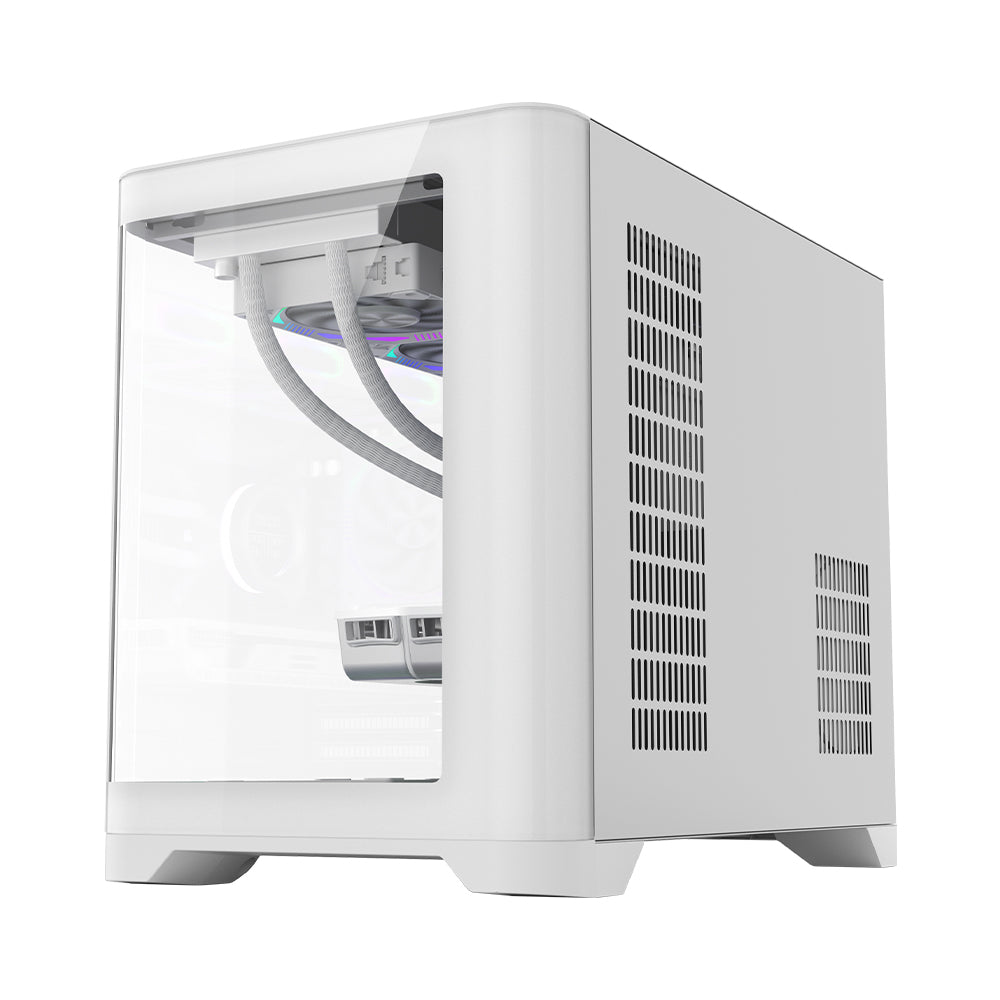 1st player Casing Uview UV6 ARGB Mid-Tower Fish Tank white 3 Pre Installed Fan 1st player Casing Uview UV6 ARGB Mid-Tower Fish Tank white 3 Pre Installed Fan